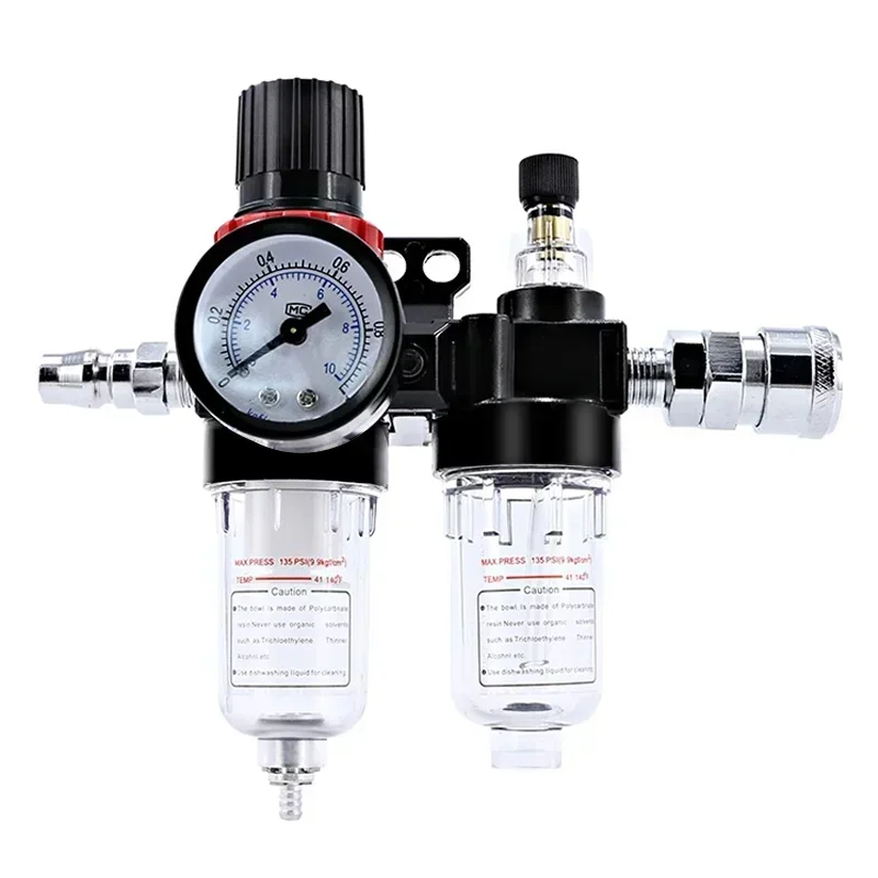 Pneumatic Air Compressor Filter Regulator AFC2000, Oil Water Separator AFR2000 + AL2000 G1/4, Reduce Pressure with Lubricants