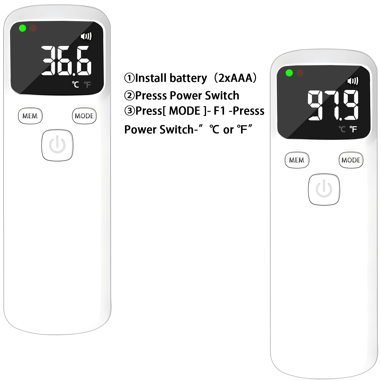 Infrared Digital Thermometer Forehead Ear Body Fever Termometre Multi-function Non-contact Temperature Measurement Device