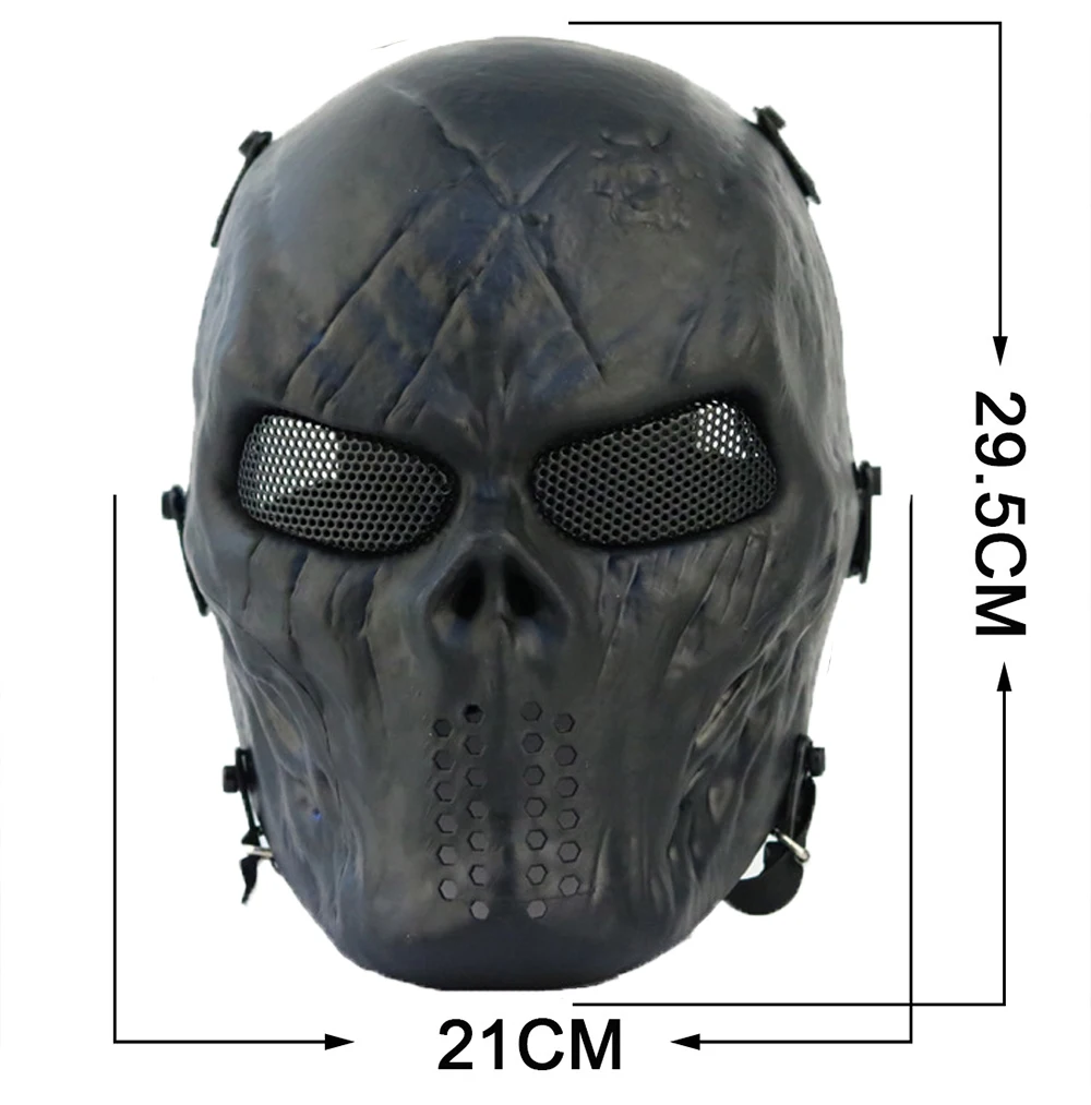 Máscaras de combate tácticas militares para Paintball, máscaras protectoras de cara completa para Halloween, Cosplay, juego de guerra, caza, Airsoft, Calavera