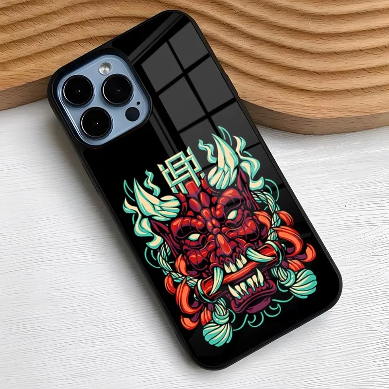 Japanese Oni Hannya Samurai Demon Mask Phone Case For SAMSUNG S22 S20 ULTRA S21 S30 23 Note5 8 9 10  S8 Plus S9 S10E Lite PC+TPU