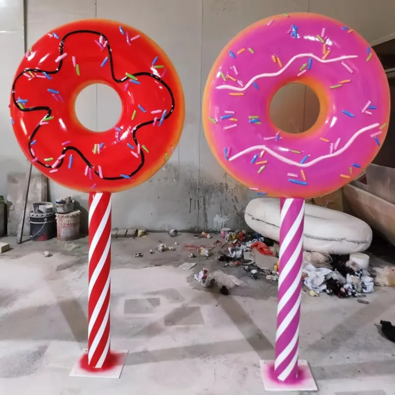 Fiberglass donut sculpture for food festival/shop decoration