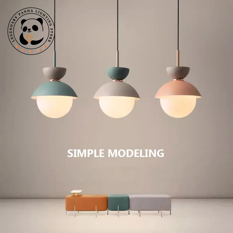 

Modern Minimalist Pendant Lights Creative Macaroon Chandelier Bedroom Bedside Parlor Study Restaurant Indoor Decoration Fixtures