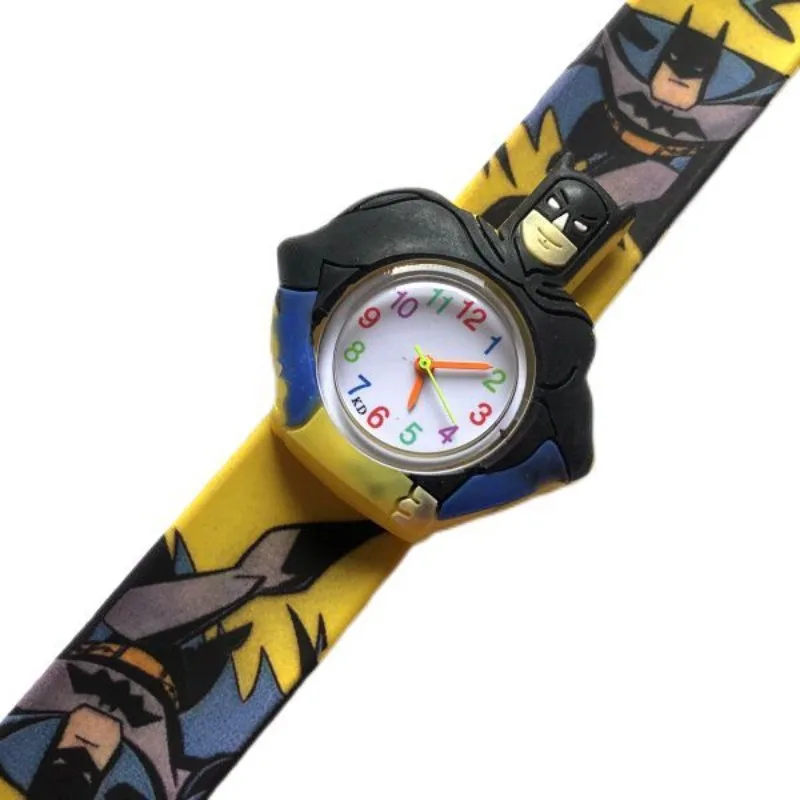 야수 왕국 배트맨 애니메이션 만화 패턴 패팅 시계 스냅 서클 성격 잘 생긴 소년 전자 시계 어린이 선물
