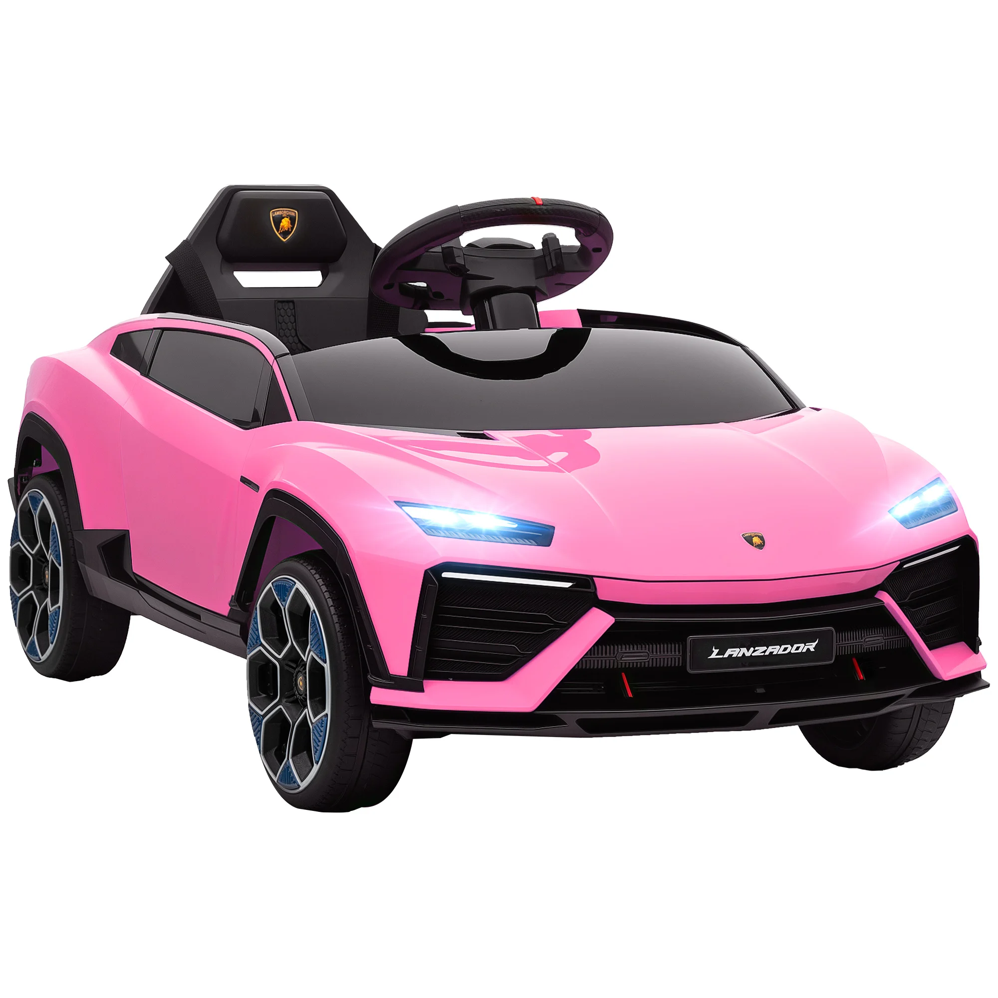 AIYAPLAY Coche Eléctrico para Niños de +3 Años con licencia Lamborghini Batería 12V Mando a Distancia 2,4 G Motor Doble