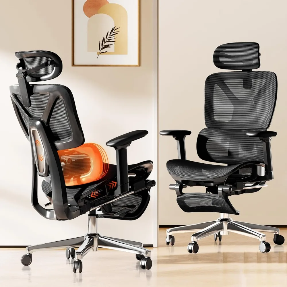 

ErgoChair Ультрабольшое и высокое эргономичное офисное кресло, вращающиеся компьютерные стулья, настольное кресло с 2D динамической поясничной опорой/подставкой для ног/
