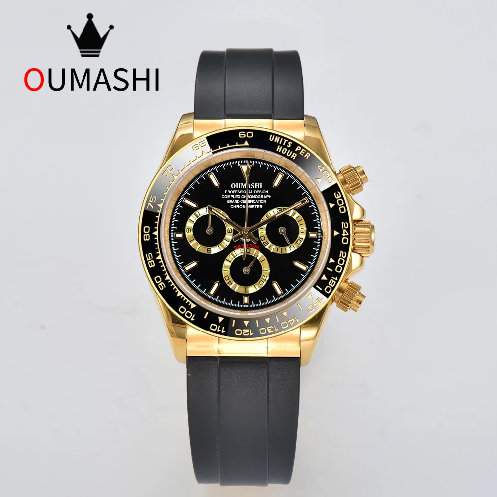 Man luxury watch 4130 MOVT custom logo sapphire mirror sports made of chronograph automatic mechanical watches 4130 watch