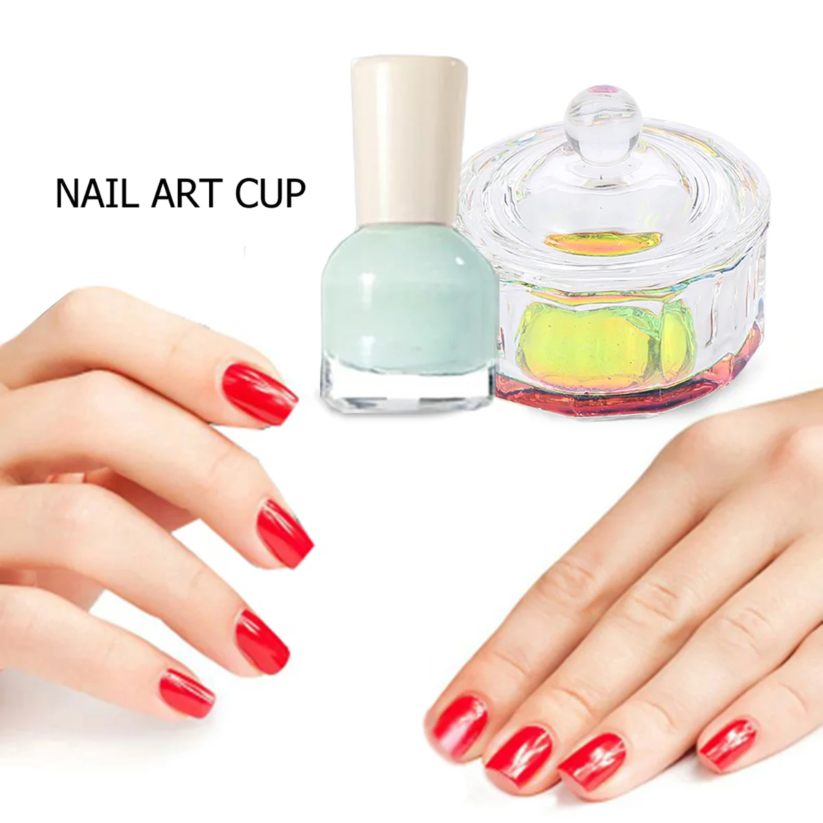 2 Stück Mini-Kristall-Nagelglasbehälter, klarer Acryl-Flüssigkeits- und Pulverbehälter für Nagelkunst-Salon, professionelle Acryl-Mischwerkzeuge