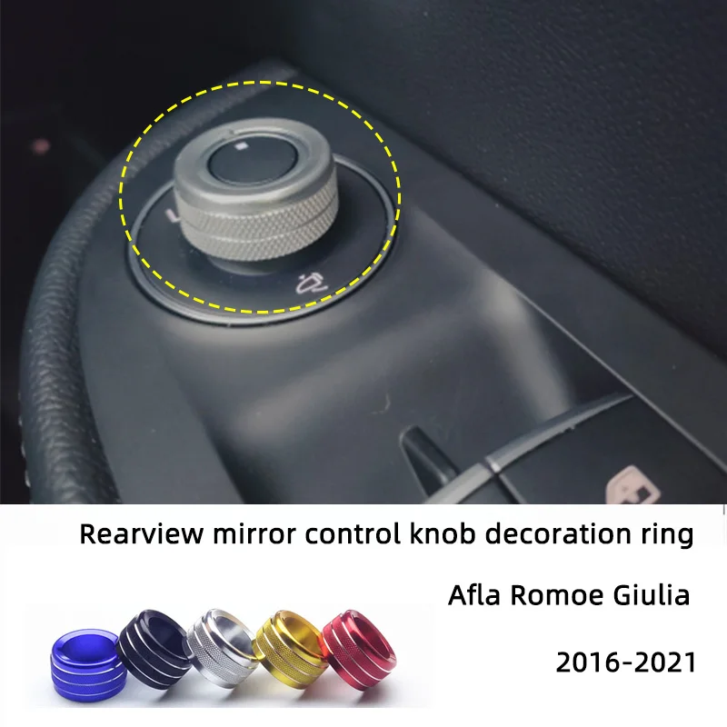 Metal Rearview Mirror Adjust Knob Decoration Ring Car stickers For Alfa Romeo Giulia Stelvio Interior Accessories Trim Part