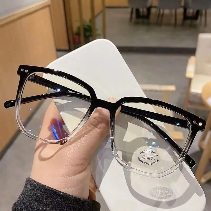 2024 New Anti-blue Light Glasses Men Women Fashion Transparent Computer Glasses Frame Retro Myopia Glasses Square Eyeglasses -1