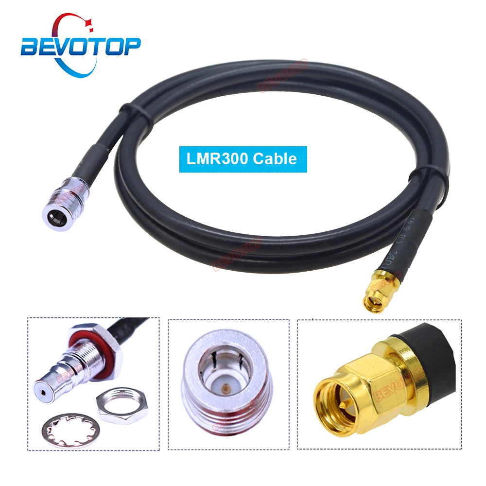 

1PCS LMR300 Cable SMA Male to QMA Male / Female Connector Low Loss 50-5 RF Coaxial LMR-300 Jumper 15CM~30M