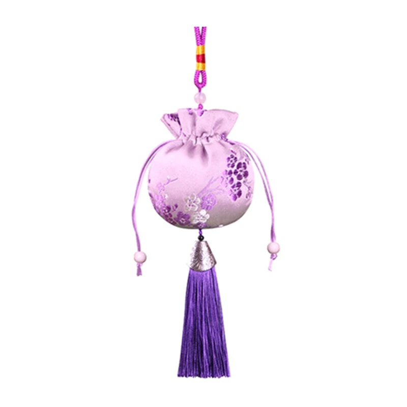 

Chinese Style Hanging Car Pendant Tassel Embroidery Drawstring Bag Retro Brocade Sachet Empty Bag Gift Sachet Ball Car Pendants