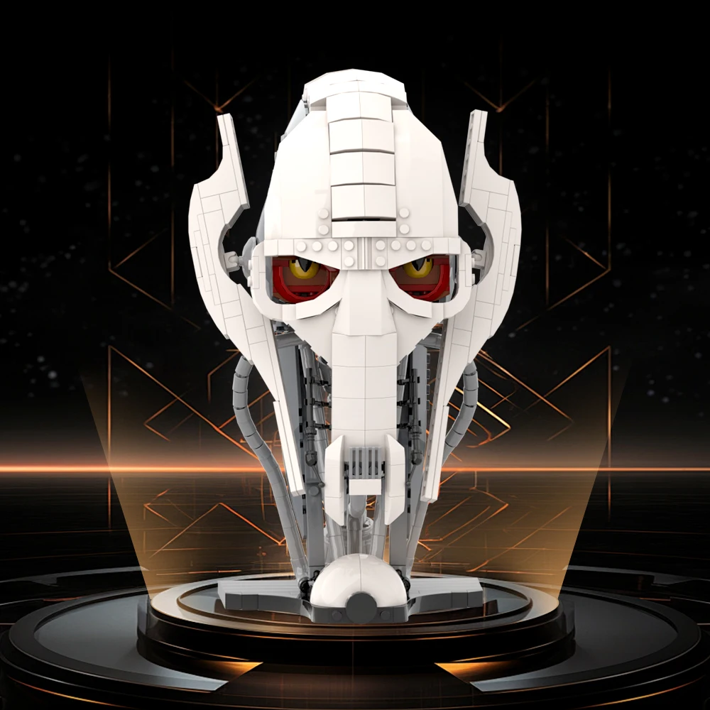 MOC General Grievous Helmet Model Bricks Movie Characters Army Building Blocks Decoration Assembly Toy Creative Kid Gift