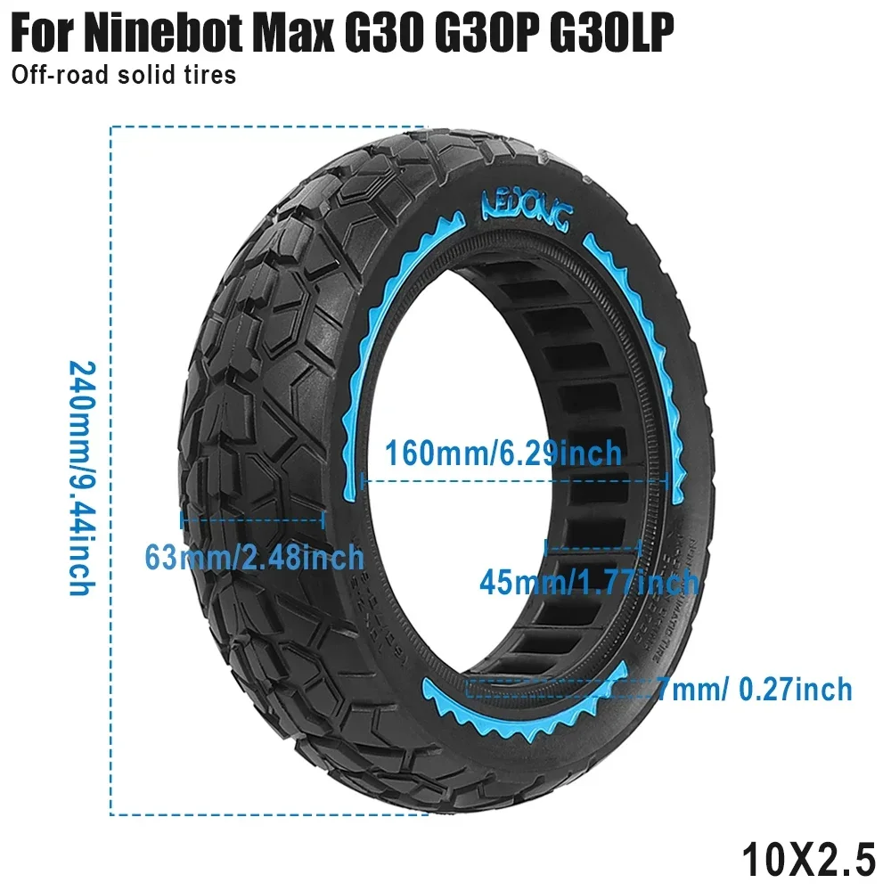 

60/70-6.5 Off-Road Tyre for Ninebot Max G30P G30LP Gotrax G5 G6 Hiboy Titan Pro MAX3 Electric Scooter Tires 10 Inch Solid Tire