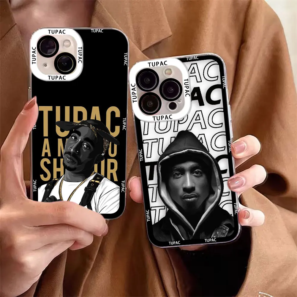 

Rapper Singer 2pac Tupac Cover Clear Soft Silicone Phone Case For iPhone Apple 15 14 12 13 11 Pro 8 7 SE Plus X XR XS Max Case