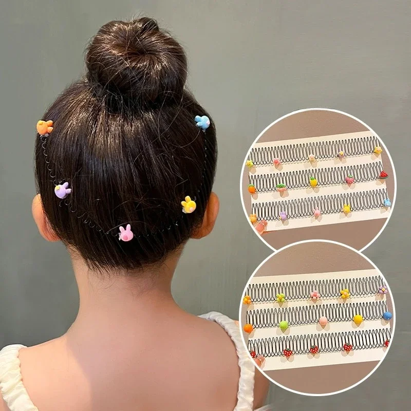 앞머리 부러진 머리 마무리 도구, 머리 뒷면 고정 헤어 빗 클립 삽입 빗 클립, 압력 헤어 후프, 어린이 소녀 머리 장식