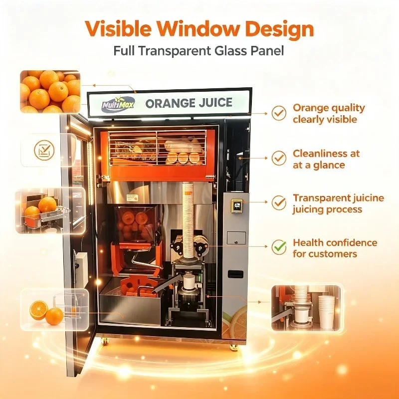 FL High Efficiency Automatic Fresh Orange Juice Vending Machine Orang Outdoor Juice Vending Machine Customized