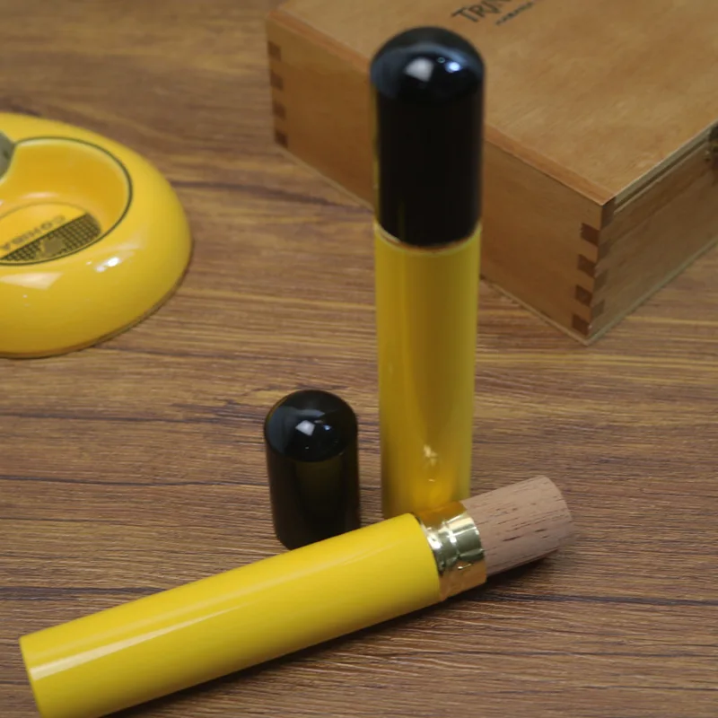 أنبوب سيجار محمول، عبوة واحدة، مرطب سيجار محدد للسفر، أنبوب ألومنيوم سيجار مع خشب الأرز