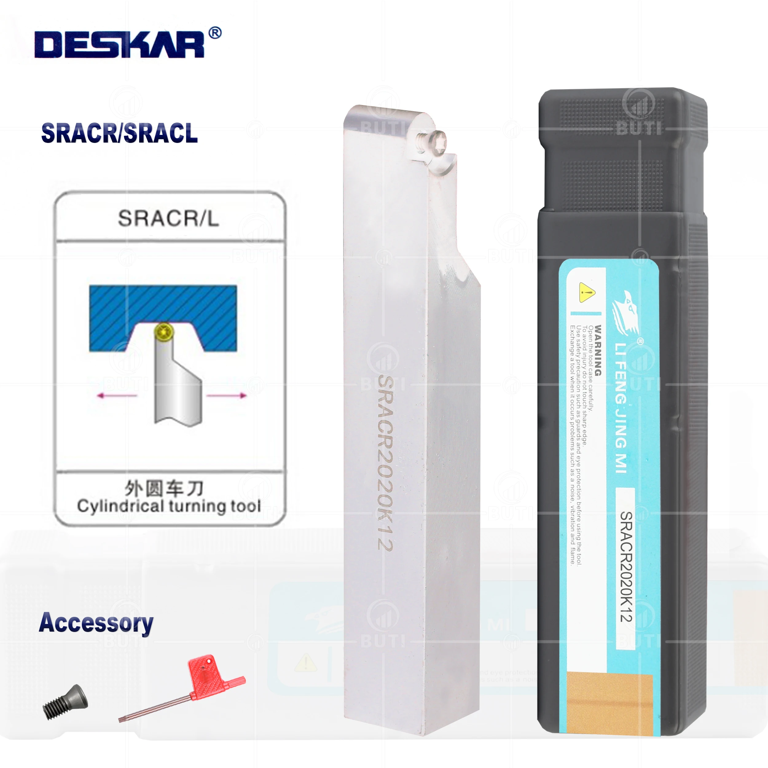 Deskar 100 Original Sracr Sracl1616 2023 2525 Torno Cnc Ferramenta de Torneamento Externo Branco Ferramenta Titular para Rcmt0803 Rcgt Redondo Inserções