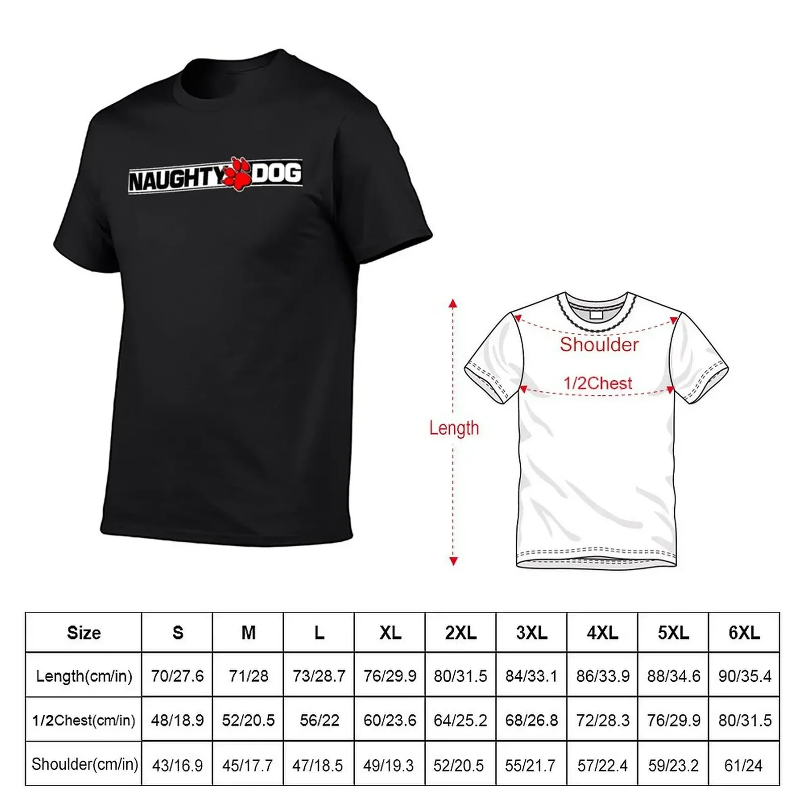 Naughty Dog T-Shirt korean fashion sports fans t shirts for men pack