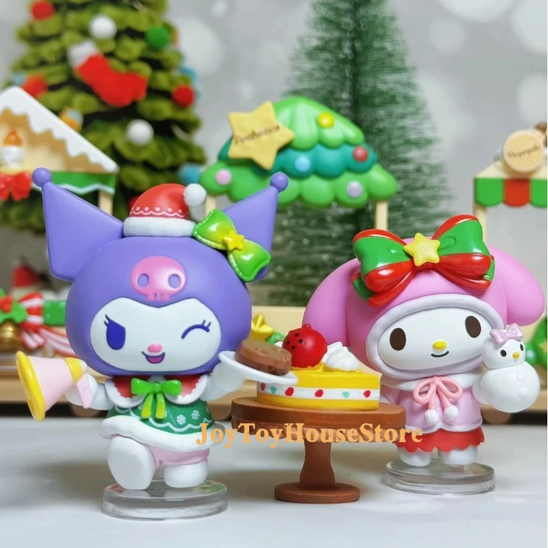 

Sanrio Рождественский рынок серии слепая коробка Kuromi Pochacco My Melody Kawaii кукла аниме фигурка игрушки-сюрприз Рождественский подарок