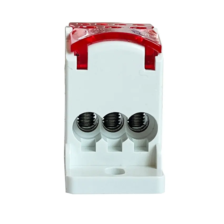 1PCS UKK 80A Trilho Din Caixa De Distribuição Bloco Um Em Múltiplos Fora Do Poder Conector Do Fio Universal Junction Box Terminal Block