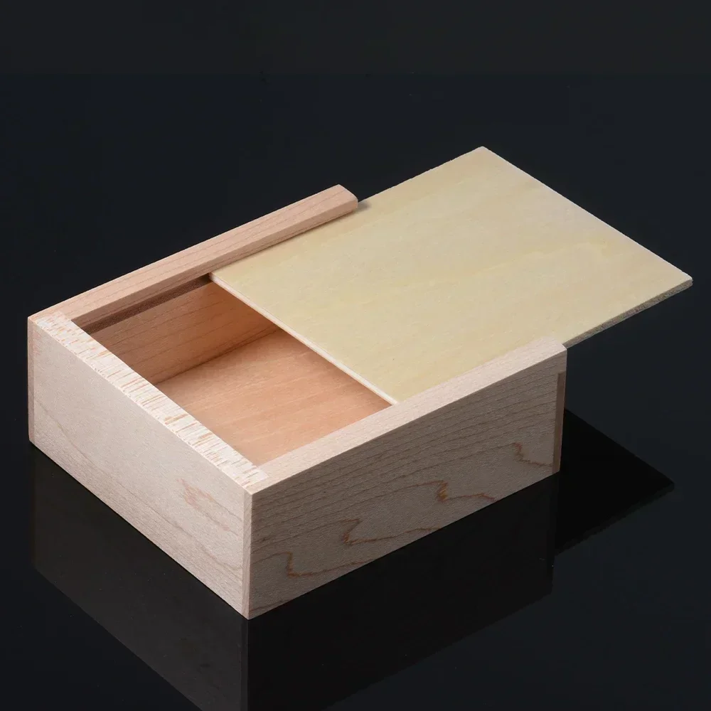 1Pcs Free Engraving Walnut Square Wooden Unfinished Storage Box for Necklace Jewelry Or USB Wood Decor Printing Custom Wood Box