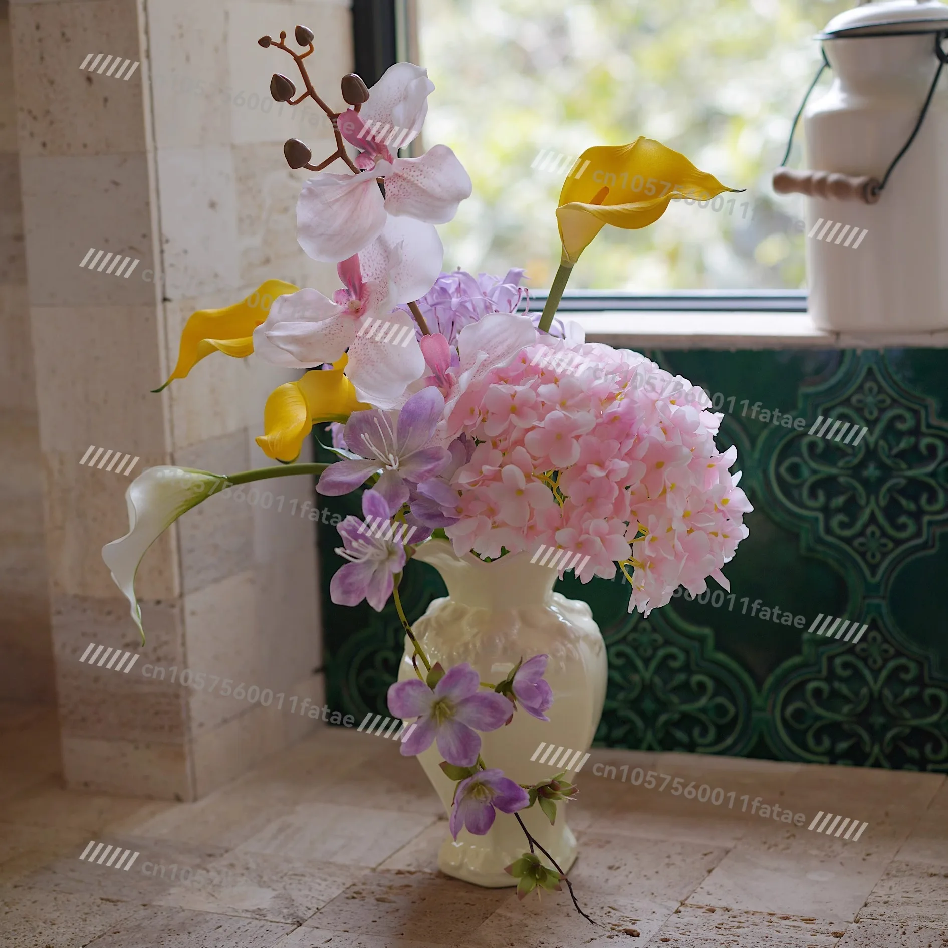 

Niche French Retro Light Pink Simulated Flower Finished Product, Bouquet Fake Flower Table Decoration