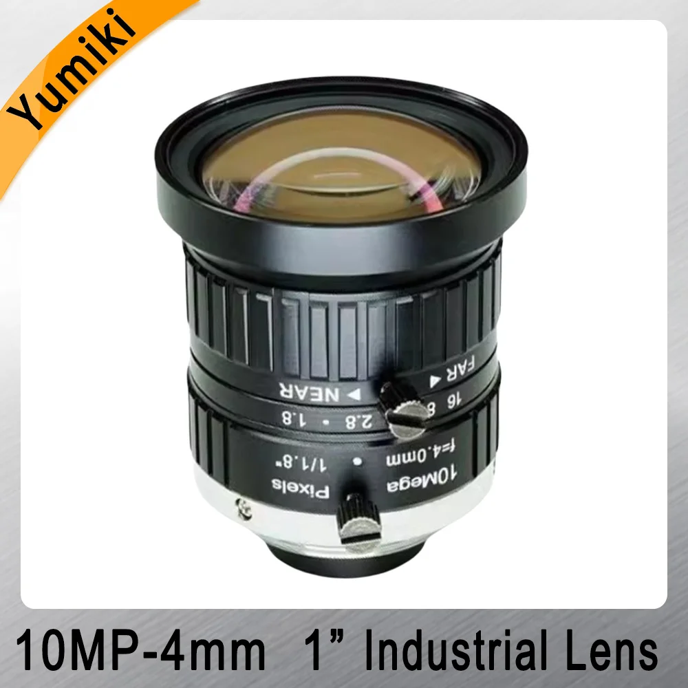 

Industrial Camera Lens 4mm Machine Vision 10MP 1/1.8 Inch Wide Angle C- Port Non-Distortion Lens