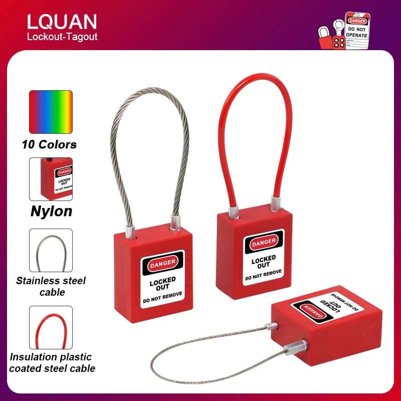 LQUAN  Cable Shackle Safety Padlock ABS  Body  Steel Shackle  Security Padlock