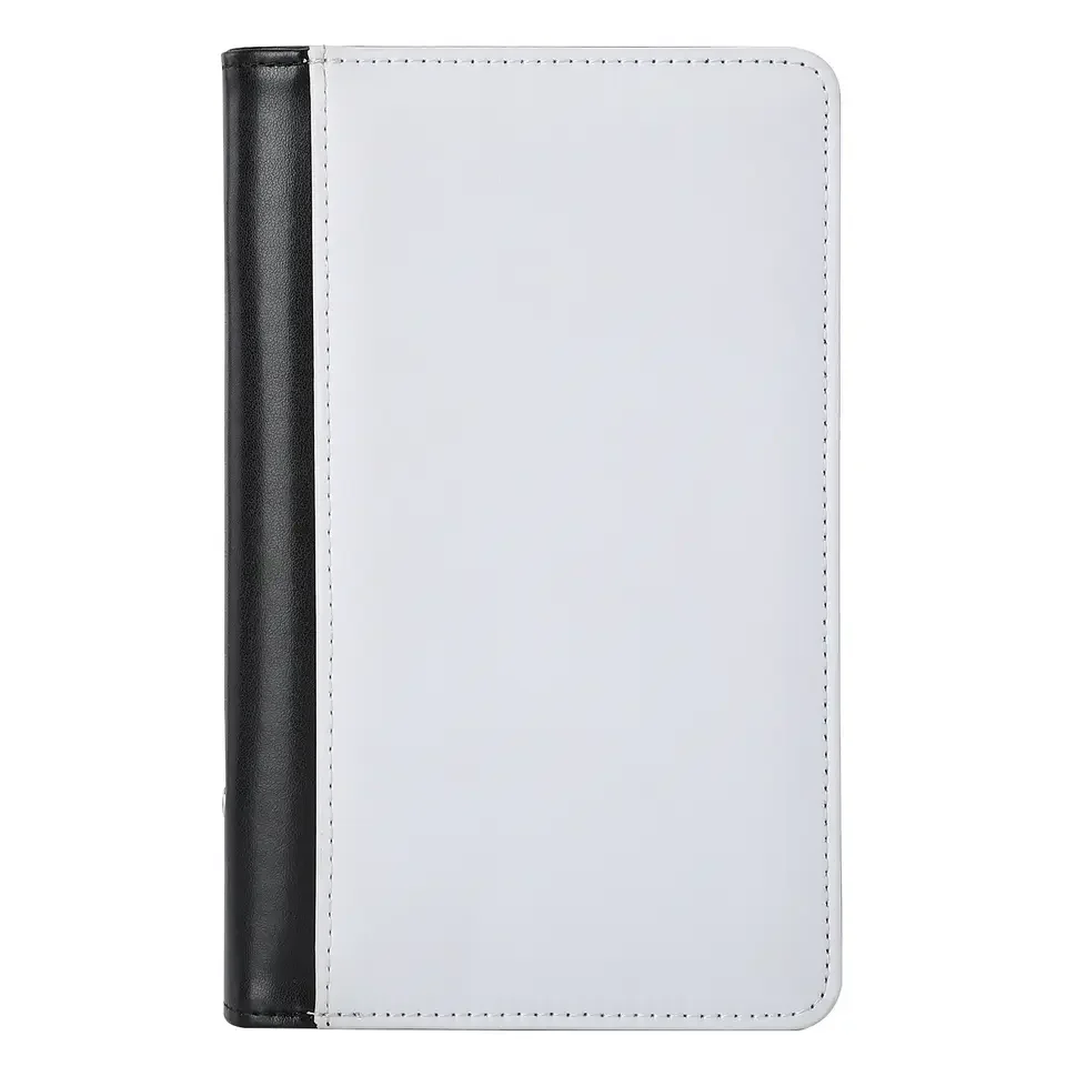 Sublimation Blank A6 Pu Leather Credit ID Business Card Holder with White Notebook Hard Cover for Heart Transfer Printing  Logo