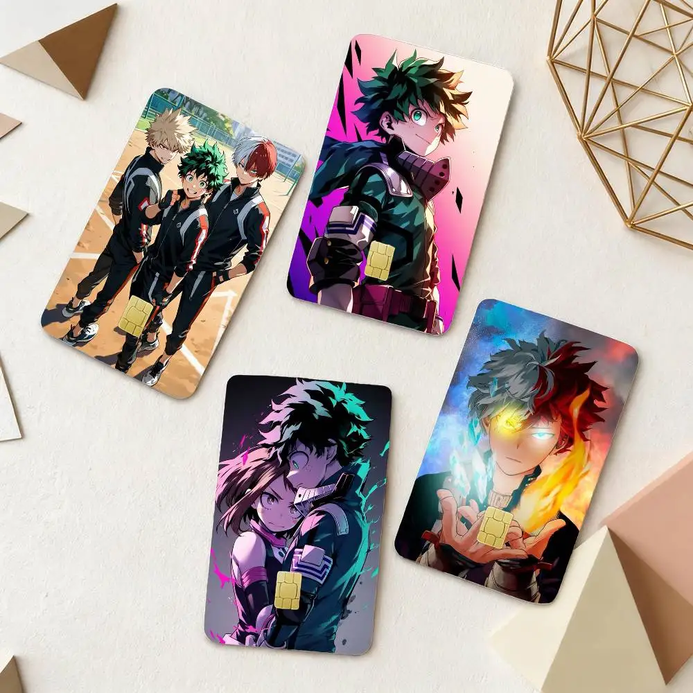 

H-Hero Academia Deku Bakugo Todoroki 4pcs 1Set Film Skin for Debit Credit Bank Visa Card Decal Cover