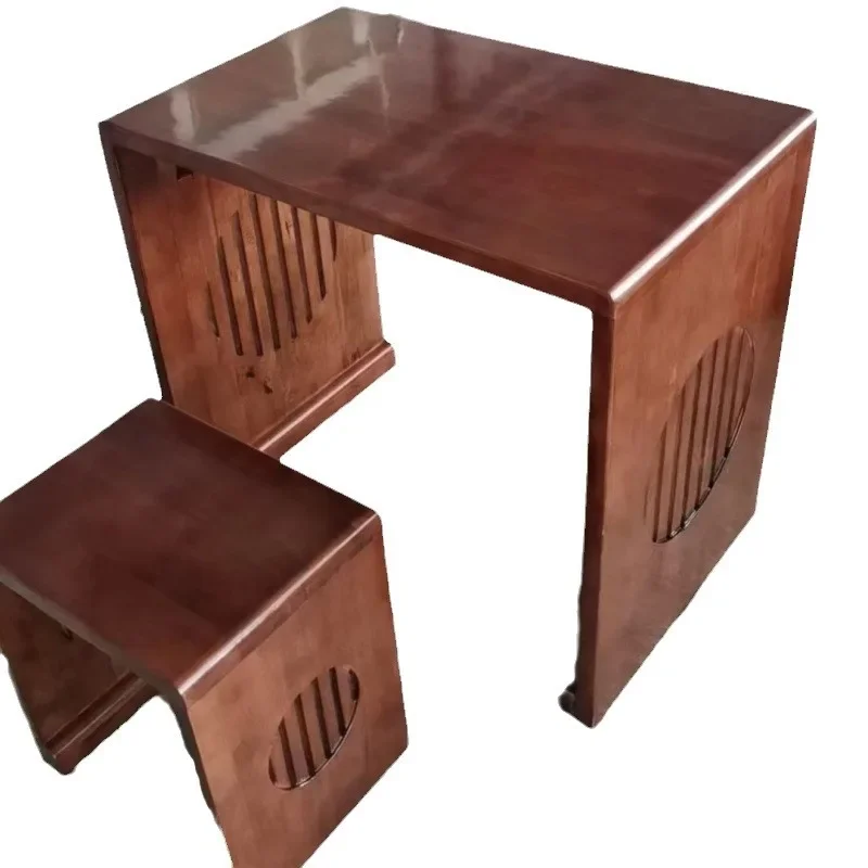 All solid wood training class desks and chairs calligraphy table Sinology table school calligraphy  Sinology