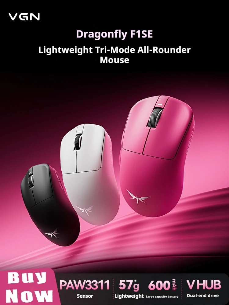

Vgn Dragonfly F1se Mouse Paw3311 E-Sports Gaming Mouse Long-Lasting Wireless Bluetooth Three Modes All-Round Mouse Wired Laptop