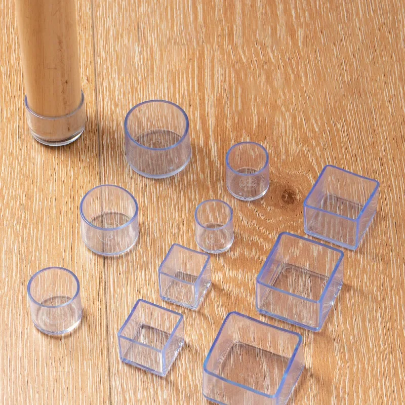 Transparent Chair Leg Caps Rubber Feet Protector Pad Furniture Table Covers Socks Plugs Cover Furniture Leveling Feet Home Decor