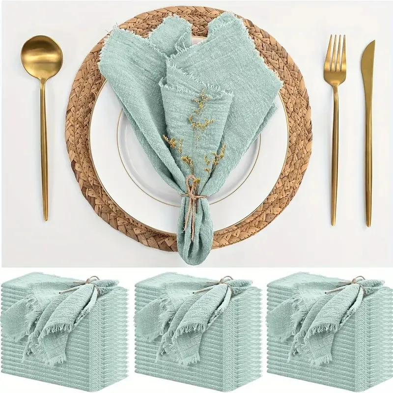 1-24PCS Elegant Gauze Napkin Rings Washable and Reusable Perfect for Weddings Christmas Birthdays and Home Decor