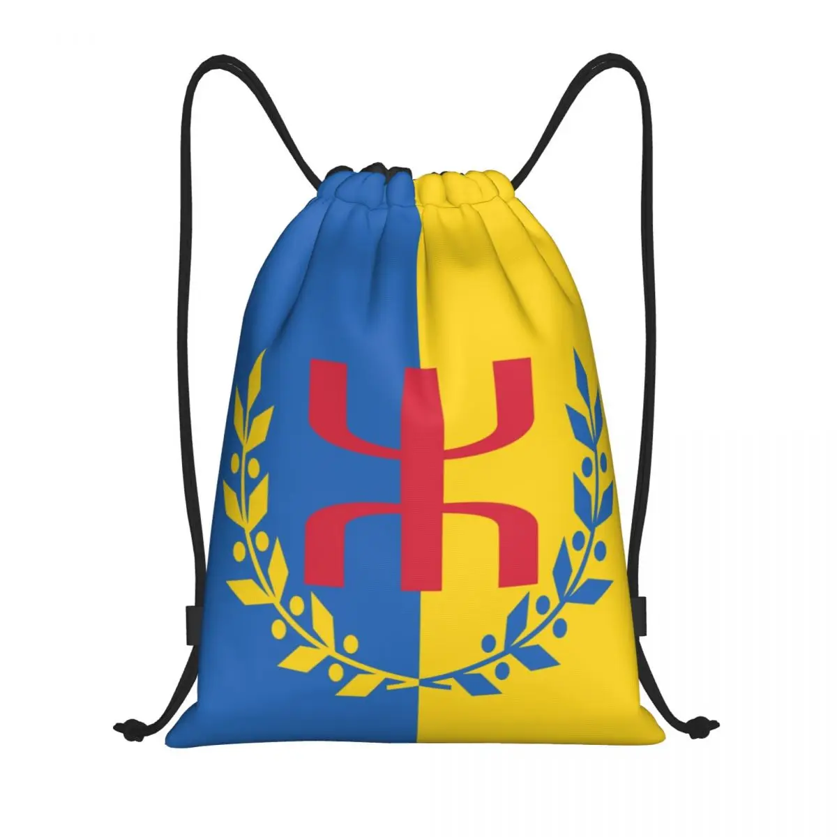 

Custom Kabyle Amazigh Flag Drawstring Backpack Bags Men Women Lightweight Berber Proud Gym Sports Sackpack Sacks for Training