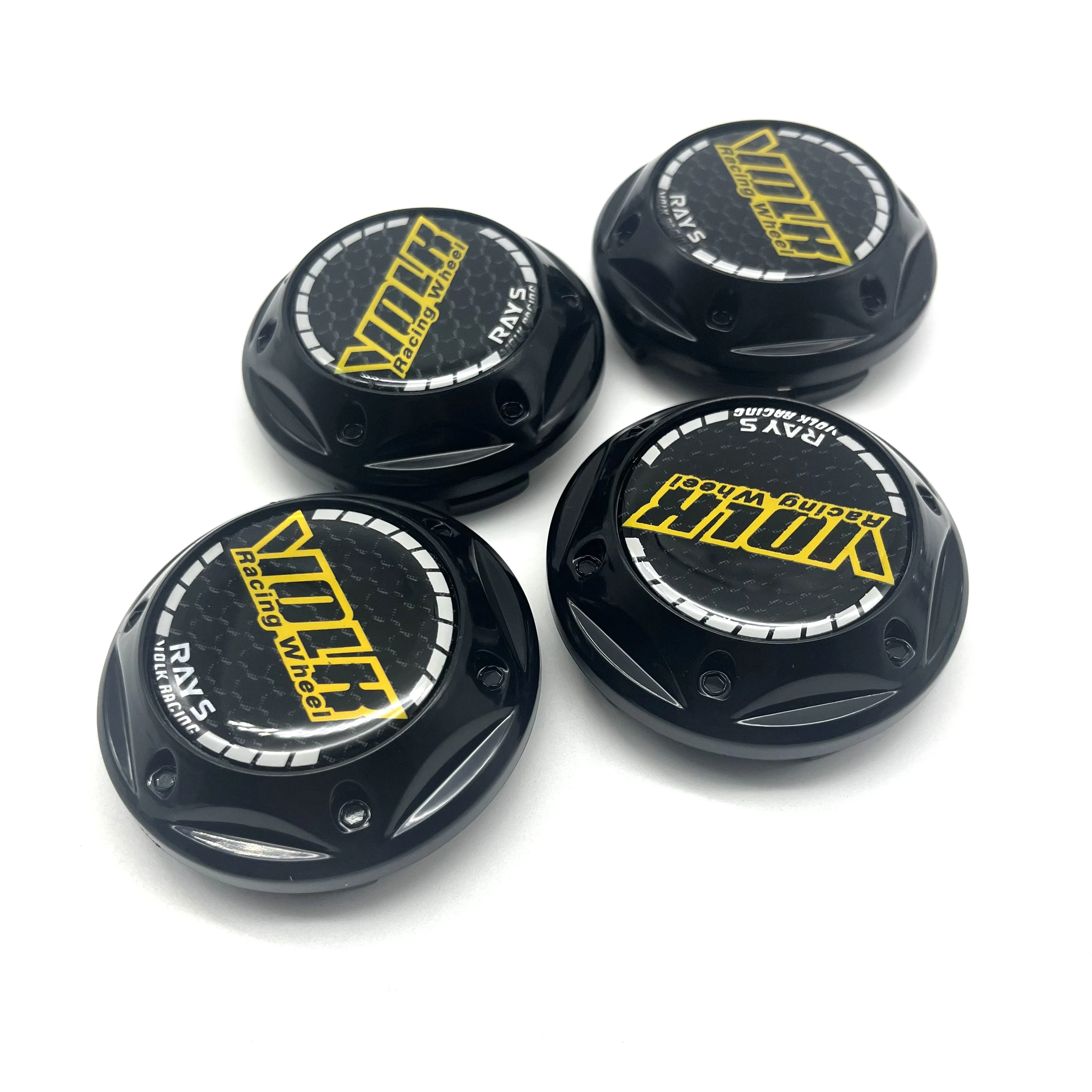 4Pcs 68mm Car Wheel Center Cap Flower High Cap Rim Hub Cover For VOLK Racing Wheel Emblem Badge Sticker Styling Auto Accessorie