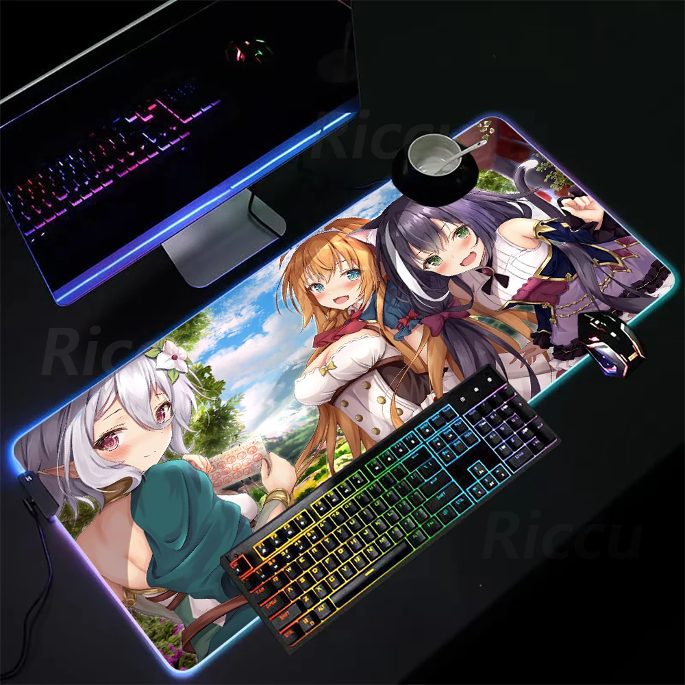 Princess Connect Re：Dive  Anime Desktop game Table mats High definition print RGB Mouse Pad Desktop gaming accessories mouse pad