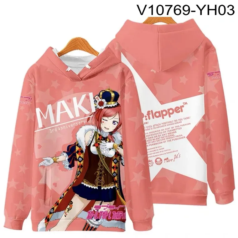 Kawaii Lovelive! 3d printing man/woman autumn fashion japanese anime hoodies sweatshirt long sleeves pollover