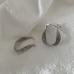 925 Sterling Silver Vintage Earrings For Women Trendy Earring Jewelry Prevent Allergy Party Accessories Gift