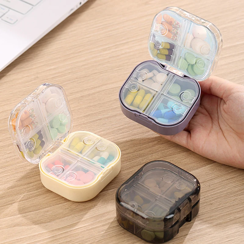 1Pc Bilayer 8 Grids Organizer Container For Tablets Travel Pill Box With Seal Ring Small Box For Tablets Container For Medicines