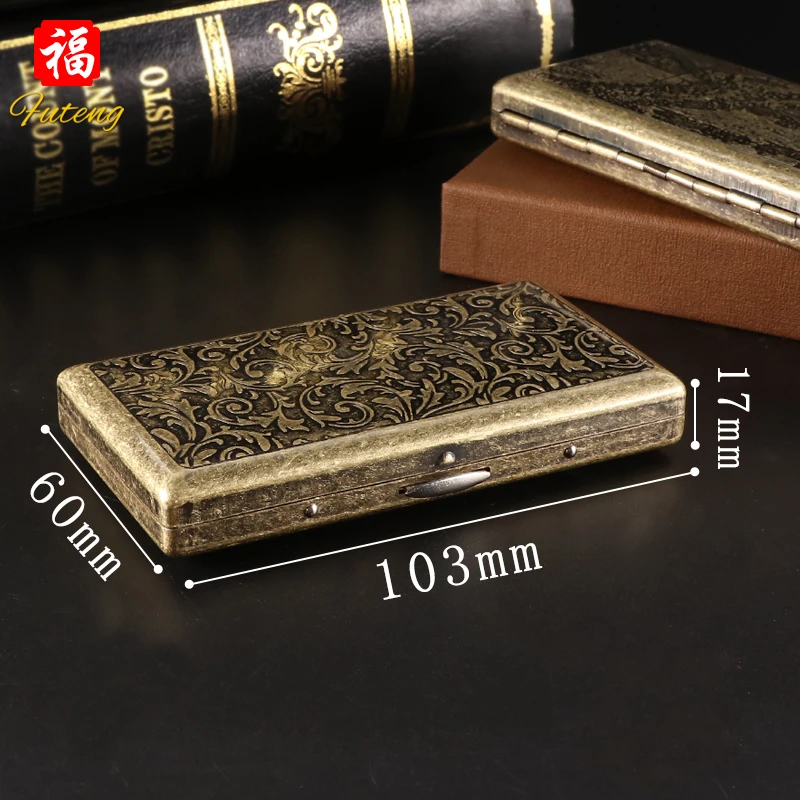 20Pcs Capacity Slim Cigarette Case Design Metal Cigarette Box Outdoor Cigarette Tobacco Holder Pocket Box Storage Smoking