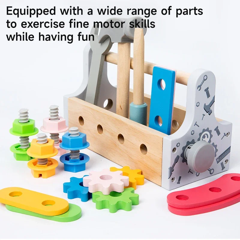Ensemble d'outils de charpentier en bois Montessori, jouet pour prendre l'exercice des enfants, jouets de compétences pratiques quotidiennes, jeu éducatif précoce, cadeau