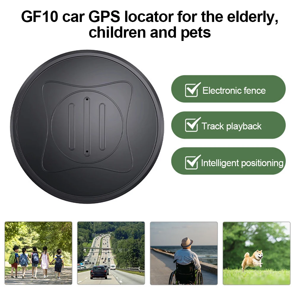 1Pc GF10 Car GPS Locator Tracker Elderly Children Pets Portable Anti-Lost Anti-Theft Device Strong Magnetic Free Installation