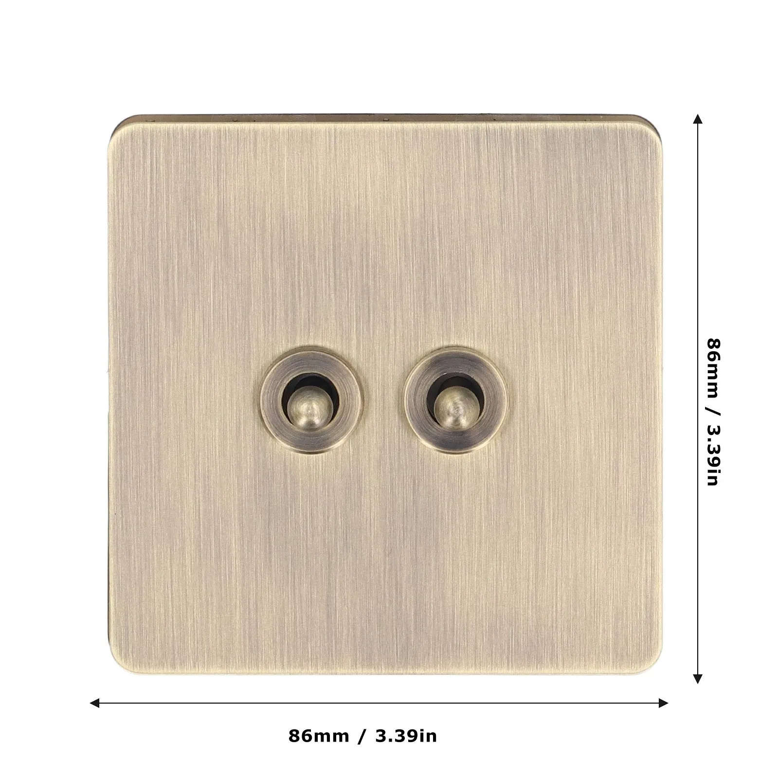 2 Way Toggle Switch Antique Bronze Texture Stainless Steel Panel Toggle Switch AC250V