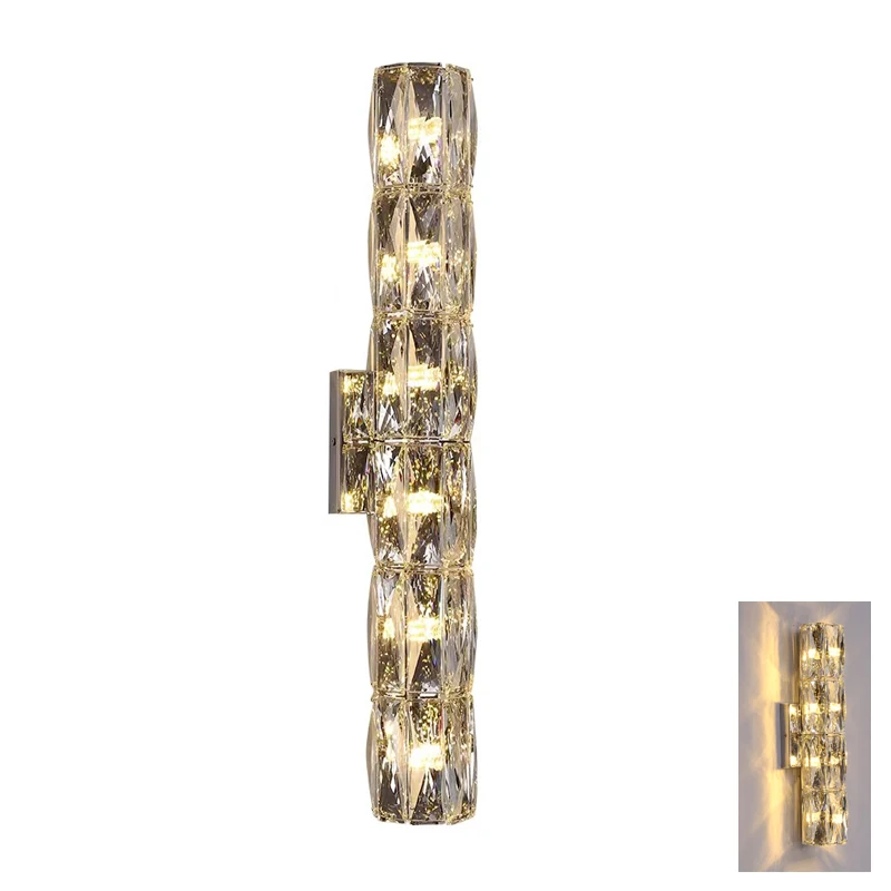 

Crystal shiny LED Wall Lamp apartment Hotel Wall Light Bedside Foyer Corridor Living Room Chrome Golden Wall Sconce LED