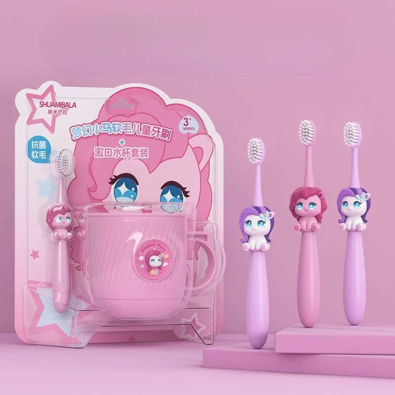 فرشاة أسنان جديدة من ماي ليتل بوني لغسول الفم، شخصية كرتونية إبداعية عالية الجودة للأولاد والبنات، شعيرات ناعمة للتنظيف العميق
