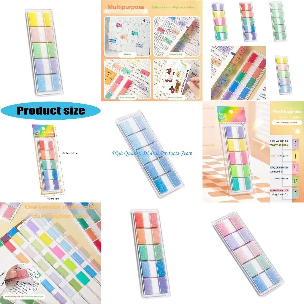 

U2JE 120Sheets Repositionable Clear Adhesive Label Sticker for Notebook Planner