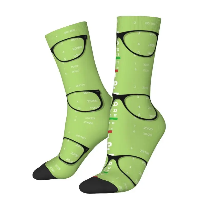 Eye Glasses Chart Men Women Crew Socks Unisex Fun 3D Print Dress Socks