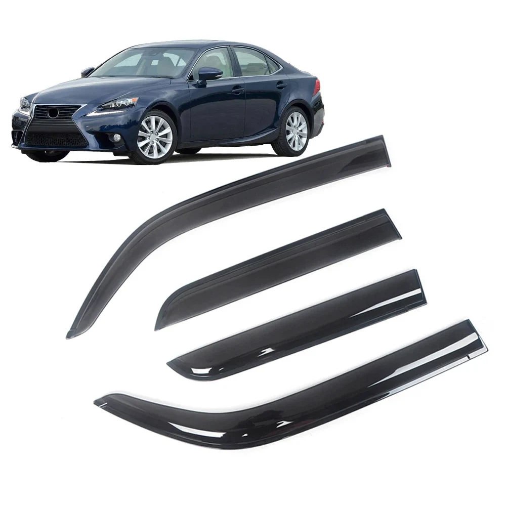 

For Lexus IS IS250 IS350 2001-2019 Black Tinted Car Side Window Visor Guard Vent Awnings Shelters Rain Guard Door Ventvisor